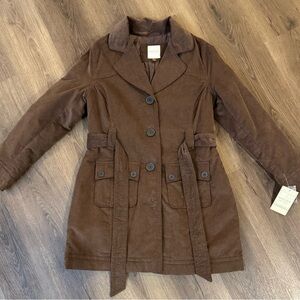 Brown Corduroy Trench Coat